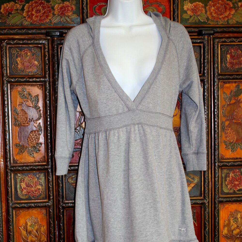 '80s Vintage Victoria's Secret Pink Hoodie Sweater/Cover-Up Dress